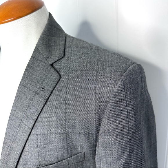 Joseph Abboud Tollegno 1900 Gray Windowpane Blazer - Picture 2 of 12